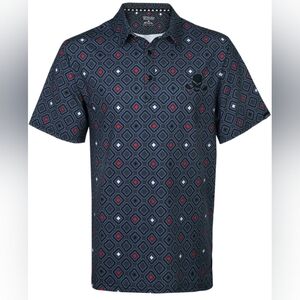 Tattoo Golf Geo Cool Stretch Men’s Golf Shirt Multicolor  Sz 4 XL Excellent Cond